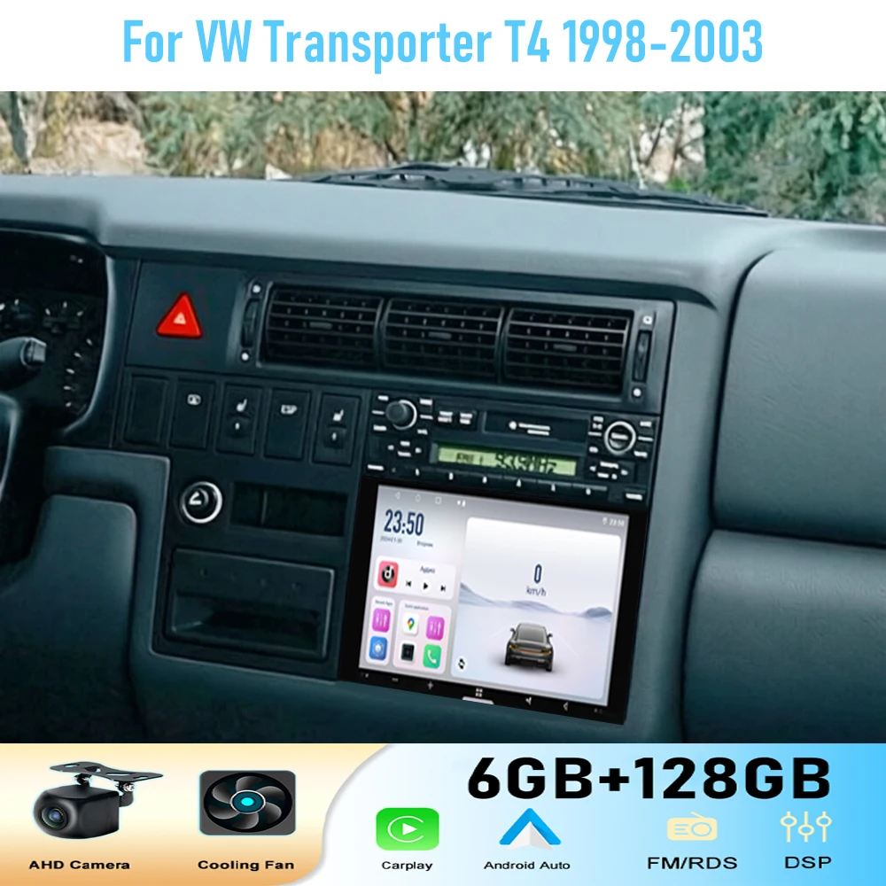 7'' For VW Transporter T4 1998-2003 GPS Car Radio Wireless Apple Carplay  Android 15 Multimedia Player Stereo GPS  Navi WIFI BT