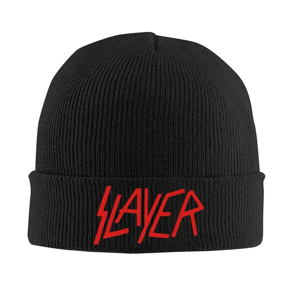 2026 Red Slayer logo on black background Men Women Unisex Knitted Hat Beanie Pullover Cap Winter Thermal Warm Christmas Outdoor