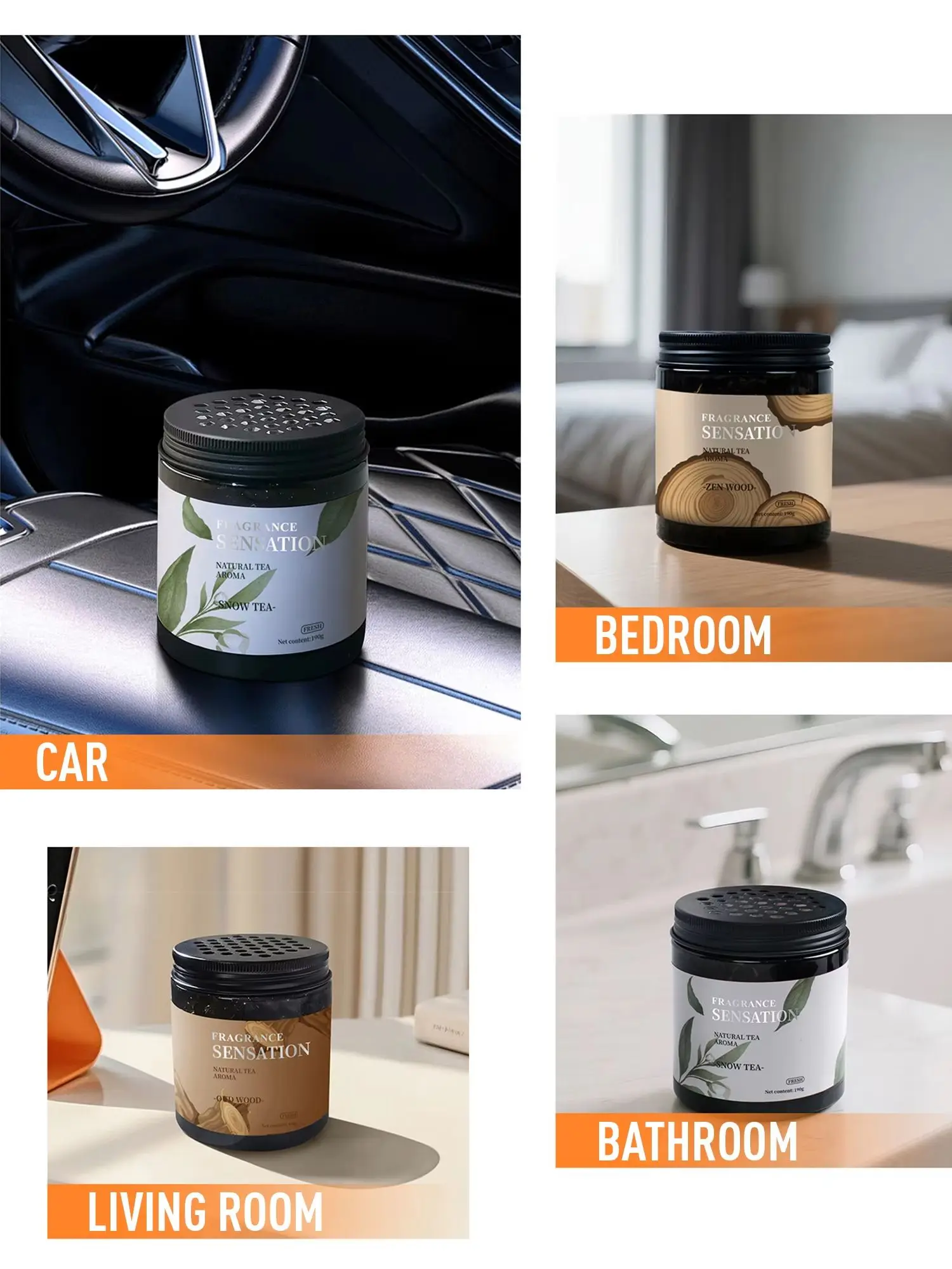 Frischer Teeduft-Lufterfrischer für Autos und Zuhause, 190g Großpackung Duftperlen, Langanhaltender Duft für 120 Tage, Angenehmer Geruch, Geeignet für Zuhause, Autos, Büros, Hotels – Detail 9