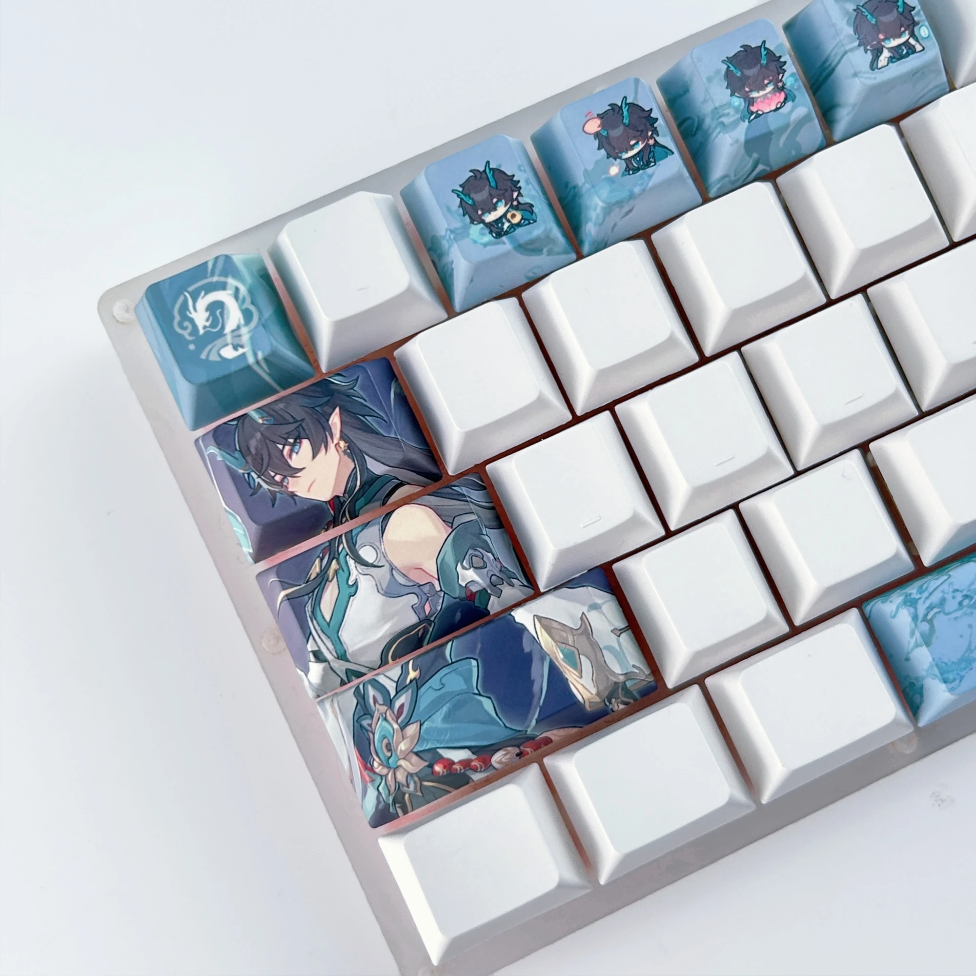 MAIMOOO Dan Heng Keycap 12Keys PBT Cherry Profile Honkai: Star Rail Anime Game Keycaps for Mechanical Keyboard Phainon Jing Yuan