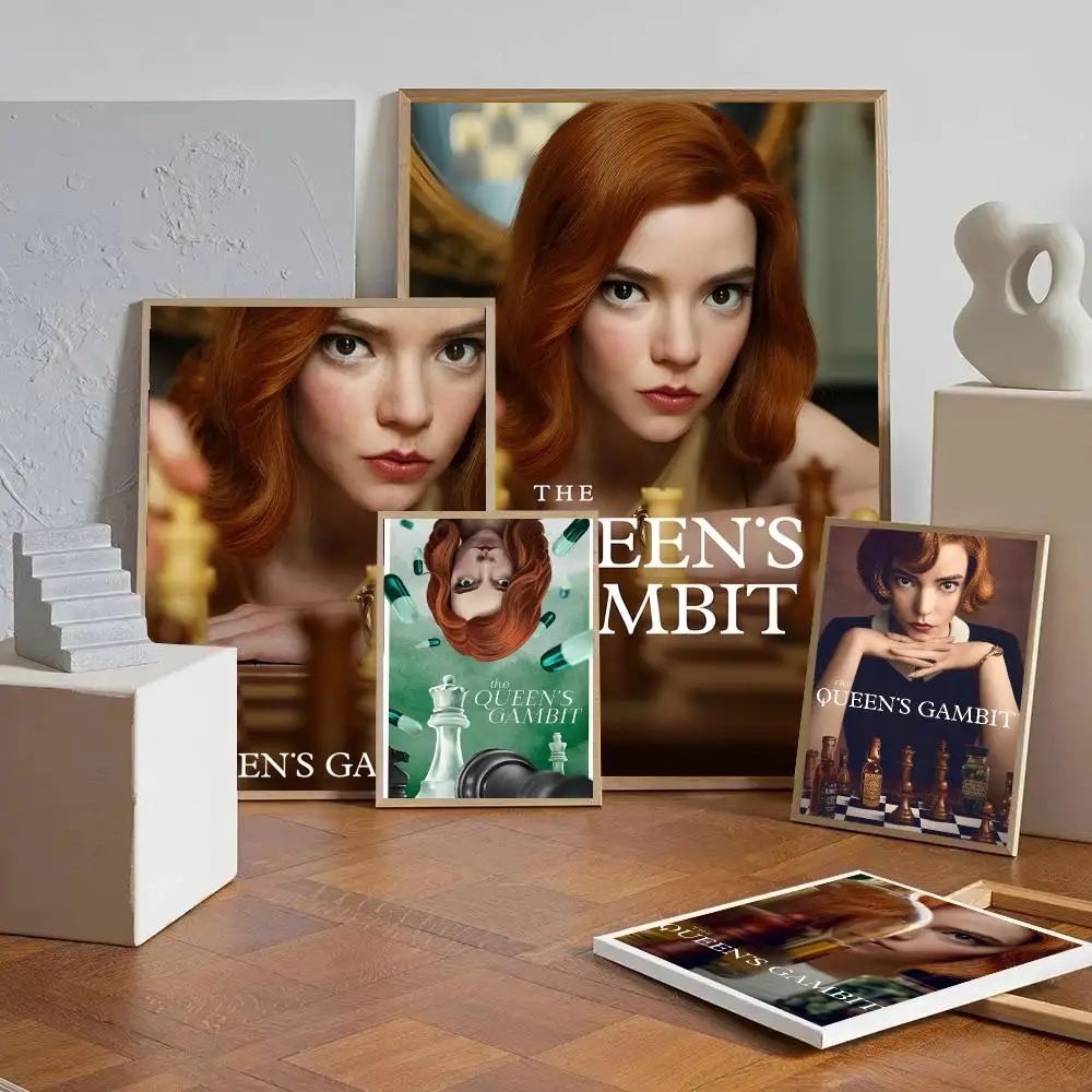 MOvie The Queens Gambit Poster Self-adhesive Art Waterproof Paper Sticker Coffee House Wall Decor