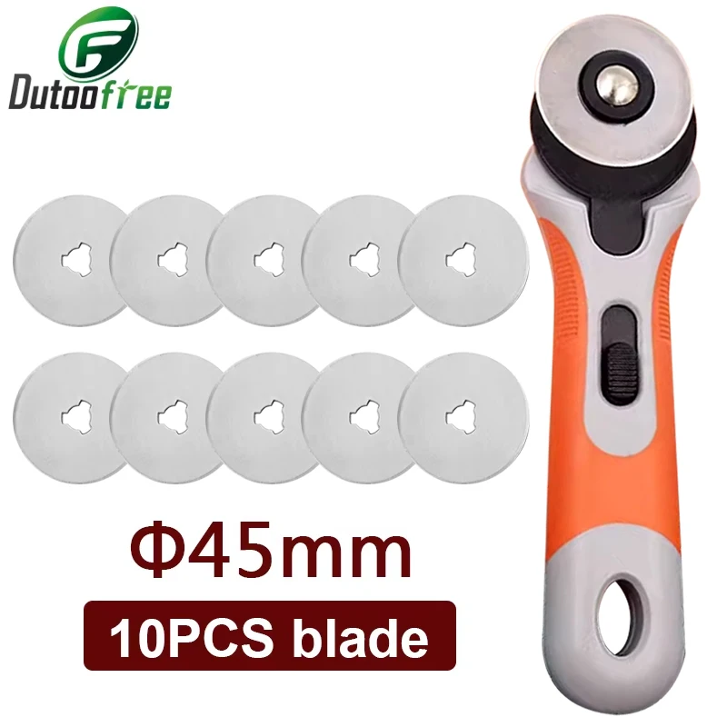 LeatherCraft 45mm Roller Wheel Knife Cloth Cutting Knife Leather Paper Fabric Craft Fabrics Rotary Cutter DIY Sewing Accessories