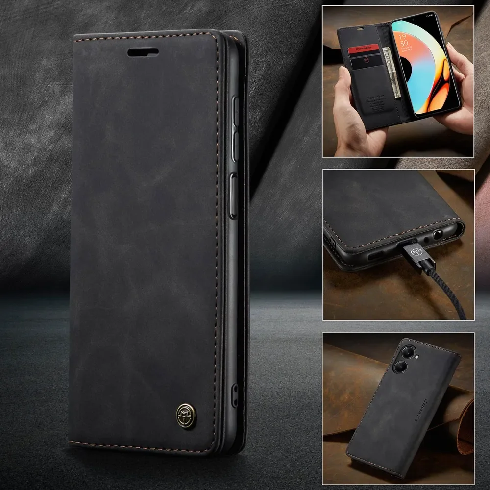 

Case for OPPO Realme10Pro 5G Wallet Flip Cover Business Card Holder Leather Book Cover coque