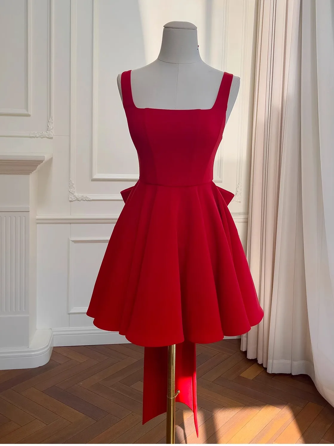 

Spring 2026 Slimming Square Ne Puffy ort Dr for Women High Waist Ball Gown Sle Wedding Par Celebration