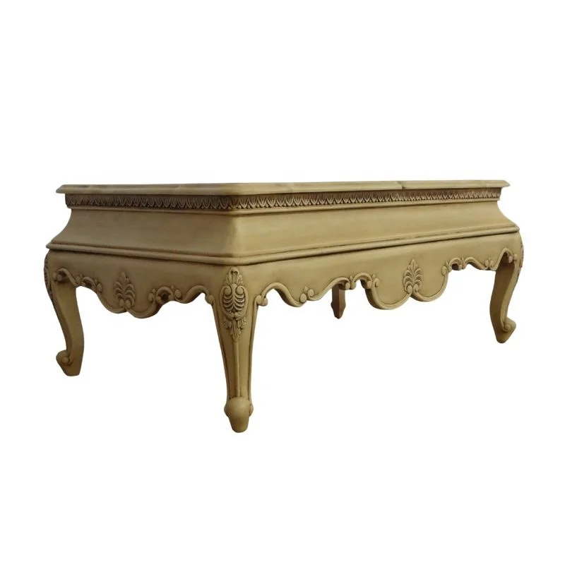 Antique Reproduction Living Room Coffee Table French Style Furniture Tea Table With Drawer Hand Carving Wooden Center Table