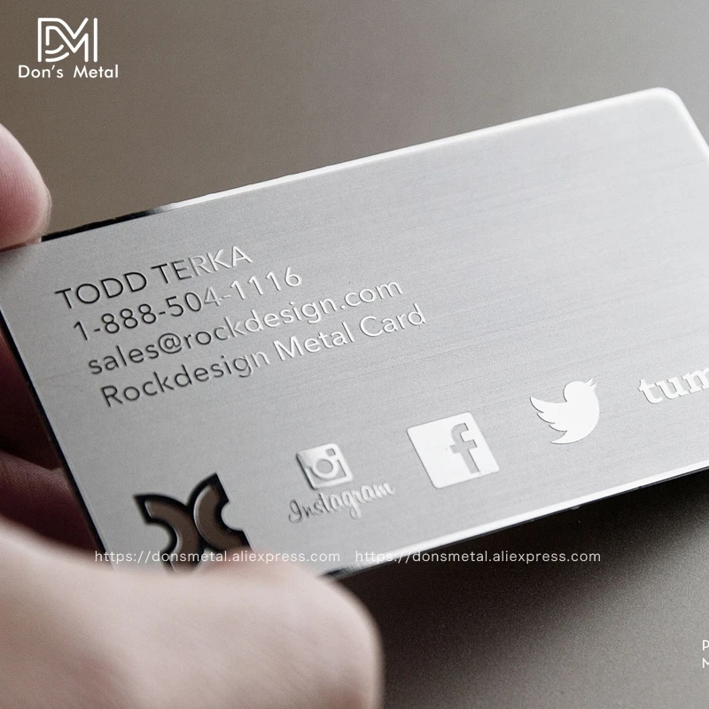 Metal business card metal membership card design mirror metal business card high-grade mirror card custom stainless steel