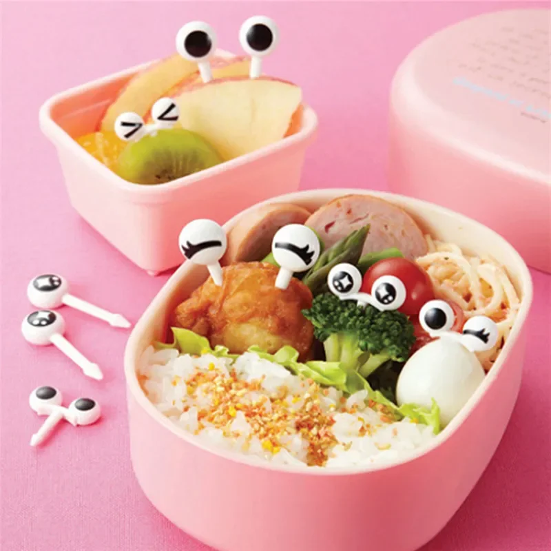 12pcs Cute Ants / 10Pcs Eyes Design Food Fruit Picks Forks Lunch Box Accessory Decor Tool For Camping Picnic Kitchen