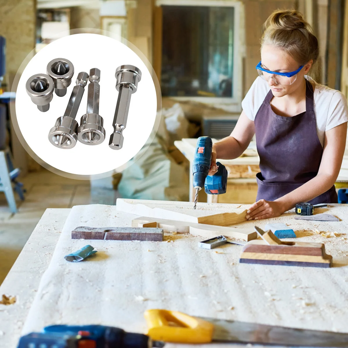 5 قطعة لقمة تحديد المواقع المسمار دفعة مقاومة للتآكل مقاومة للصدأ سهلة التركيب تستخدم وظائف غريبة للمنزل مشروع النجارة الأساسية