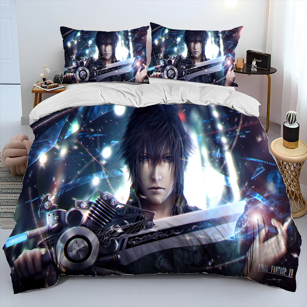 Imagem -06 - Final Fantasy Series Jogos Cartoon Comforter Bedding Setduvet Cover Bed Conjunto Quilt Cover Fronha King Queen Size Conjunto de Cama