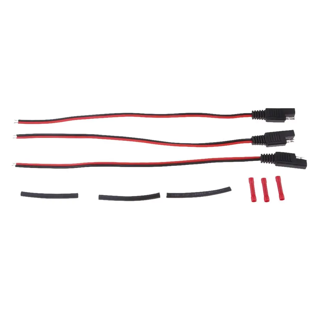 3Pcs Boat Auto Power Cable With Terminal Shrinkable SAE4-3PK Power Plug