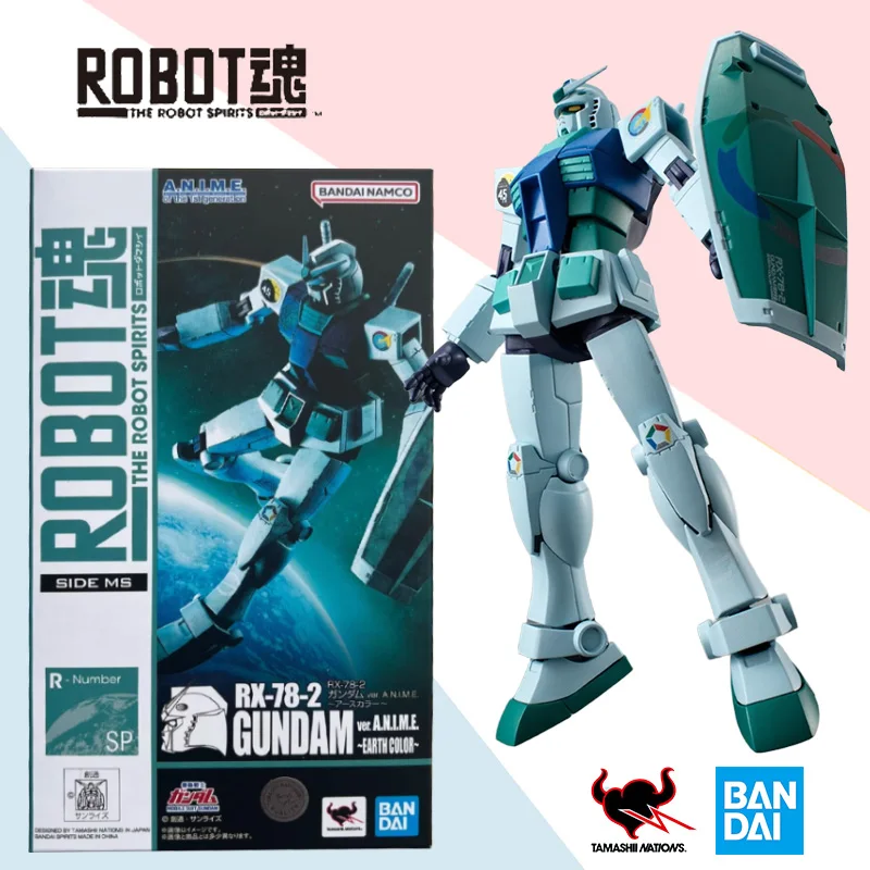 

Bandai original ROBOT spirit RX-78-2 GUNDAM EARTH COLOR Ver ANIME action figure assembly model ornaments collection toys for Kid