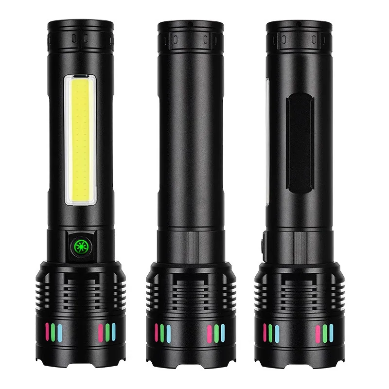 Power Display Zoom Super Bright Flashlight Long Range Long Lasting Multi Function Torch for Outdoor Emergency Use