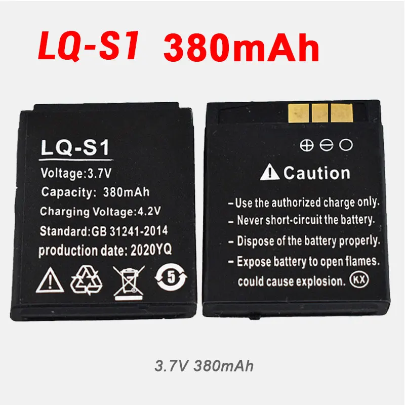 380mAh LQ S1 LQS1 Battery 3.7V For Smart Watch DZ09 AB-S1 DJ-09 YX-W9B HKX-S1 KSW-S6 SCX-M9 W8 A1 V8 X6 Replacement Batteries