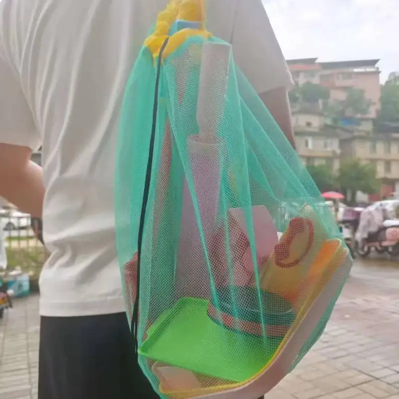 Large Capacity Portable Mesh Beach Storage Bag Breathable Foldable 1Pc Tote for Kids Beach Toys Pool Parties view 4