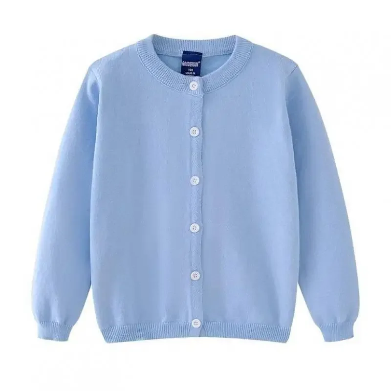 Children's O-neck Long Sleeve Cardigan Sweaters Autumn Spring Solid Color Knitwear For Boys Girls Kid's Fashion Clothes H47