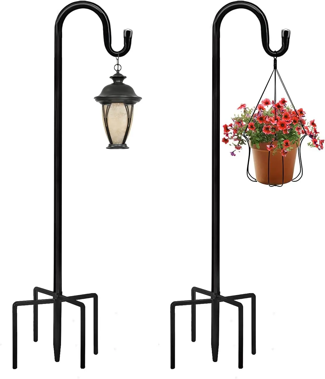 Shepherd Hooks 48 Inches High Adjustable Rust Resistant Shepards Hooks for Outdoor Solar Lights Lanterns Flower Basket