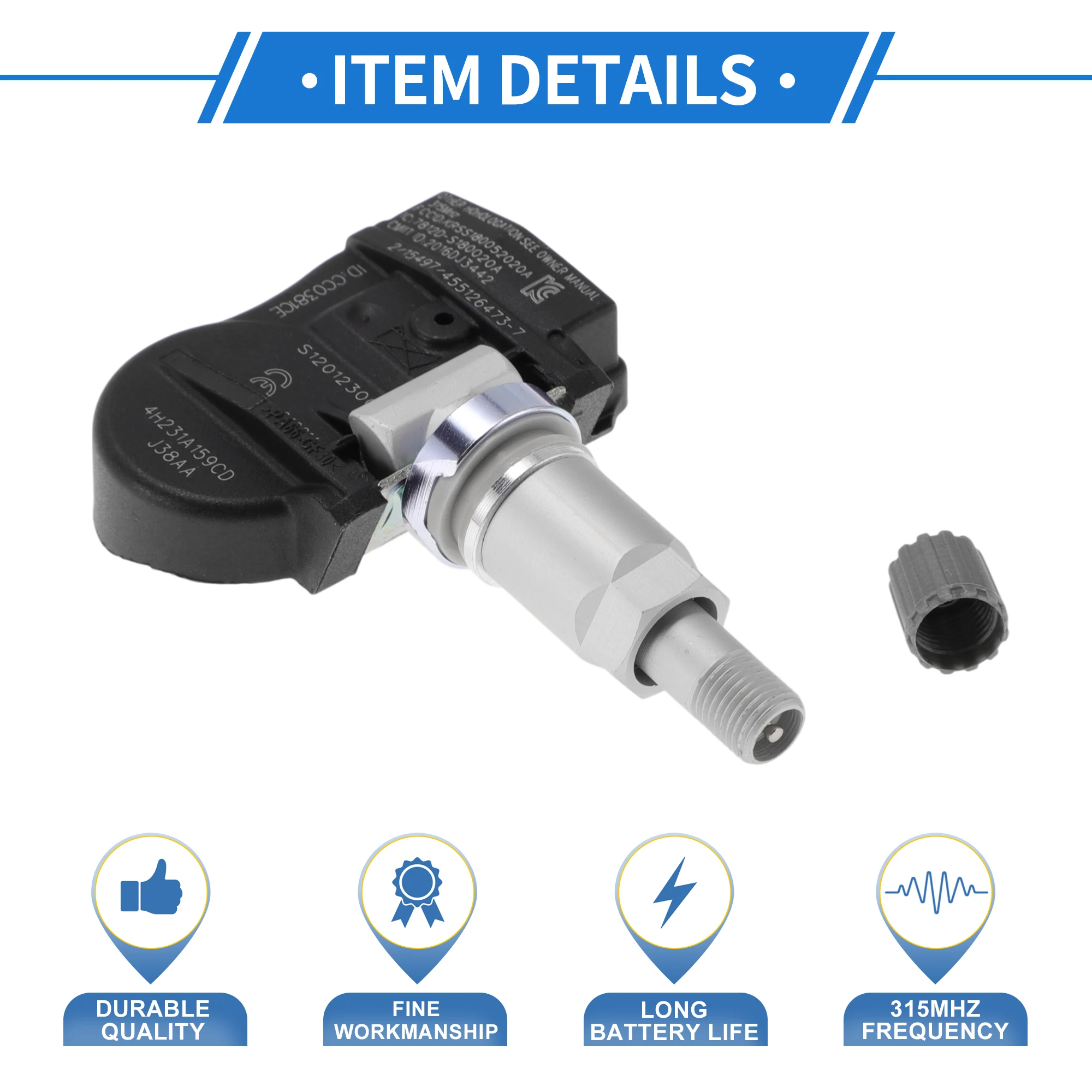 Uxcell sensor de pressão dos pneus tpms sensor 315mhz no.4h231a159cd/4h231a159ca para land rover range rover sport 2006-2013