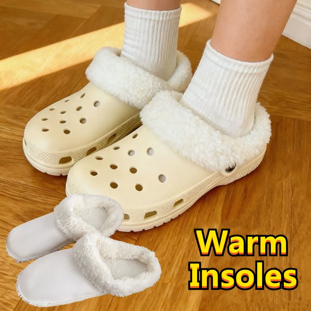 Winter Warm Insoles Thickened Plush Liner Shoes Charm Insoles Women Men Shoe Covers For Clogs Removable Shoe Pads Accessories