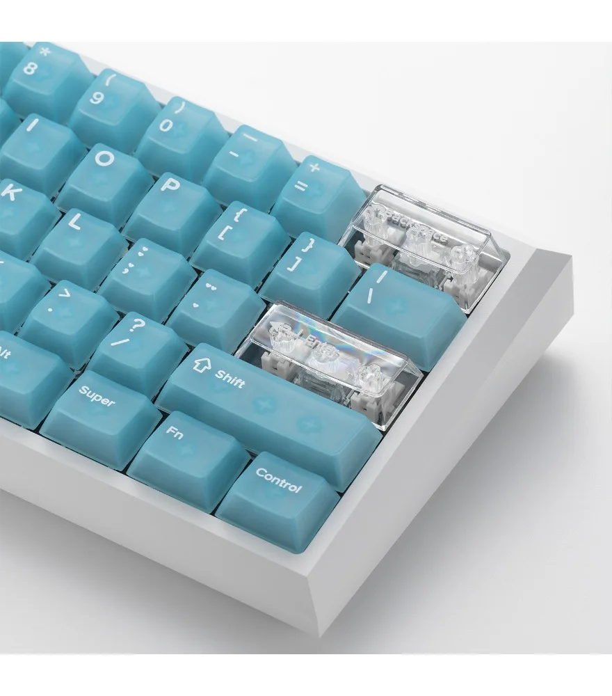 

Light blue fog-through keycap 132 keys PC pad printing customized original highly suitable wooting magnetic axis mechanical