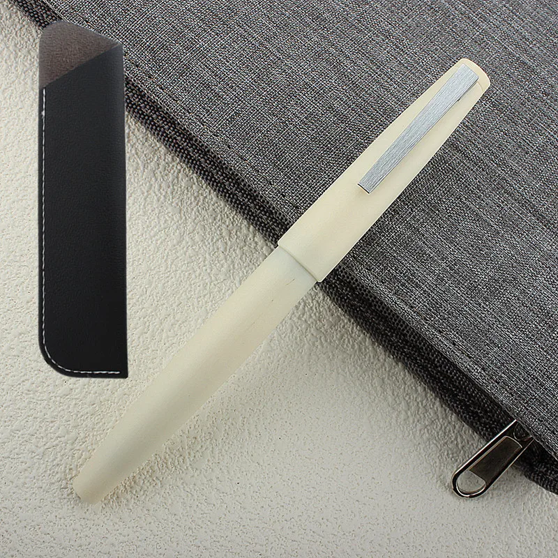 

New Color JINHAO 80 Series Fiber Ivory White Fountain Pen Extra Fine 0.38mm Nib Writing Red White Silver Clip Nib