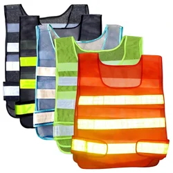 Traffic Cleaning Highways Sanitation Reflective Safety Clothing  Adjustable Waist Size Breathable Mesh Reflective Warning Vest