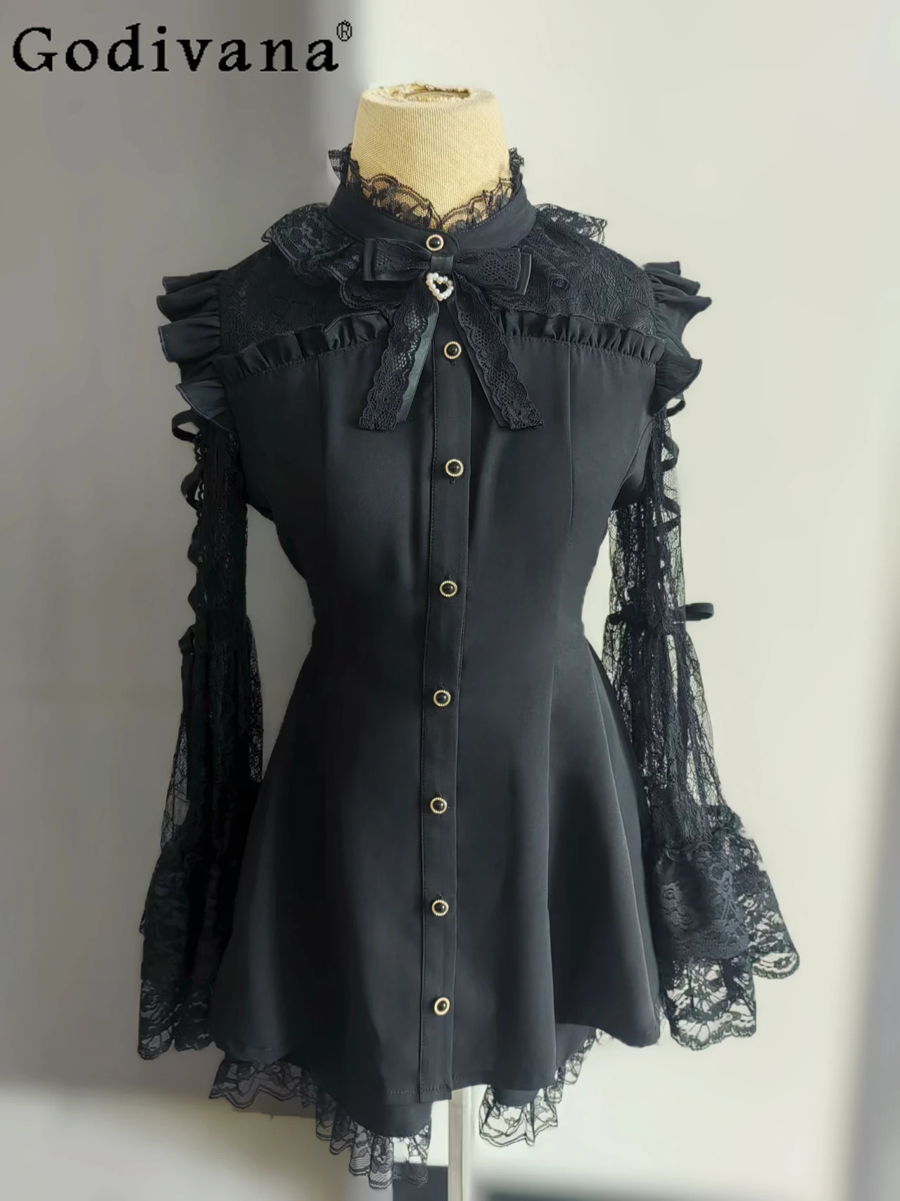 

Sc Dress Set 2025 Autumn New Japanese Mine Mass-Produced Sweet Lace JI Sleeve Lolita Dress Shorts 2-Piece Set Gothic Dress Set