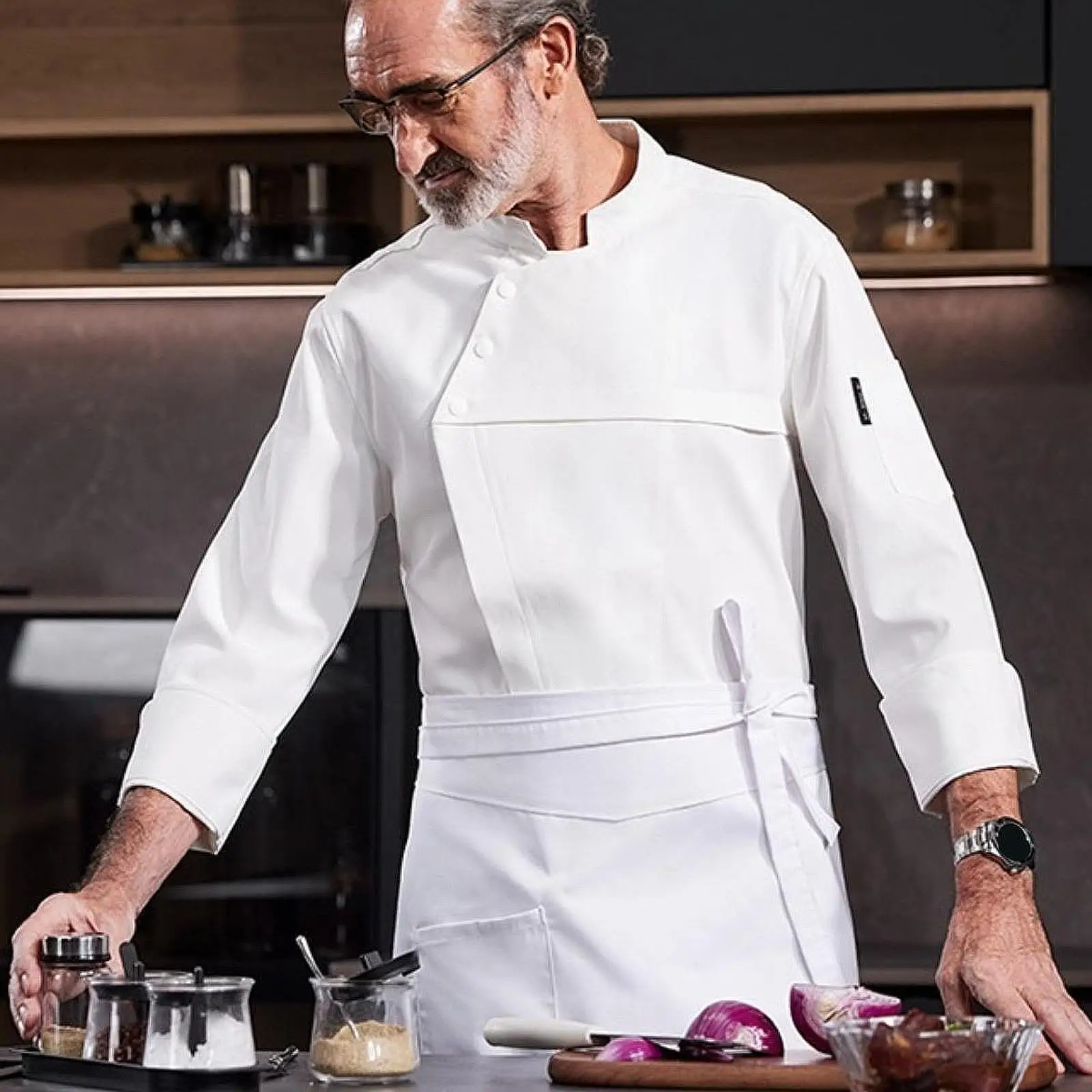 Chef Coat Lightweight Chef Work Clothes Chef Jacket for Bakery Hotel Kitchen 4XL