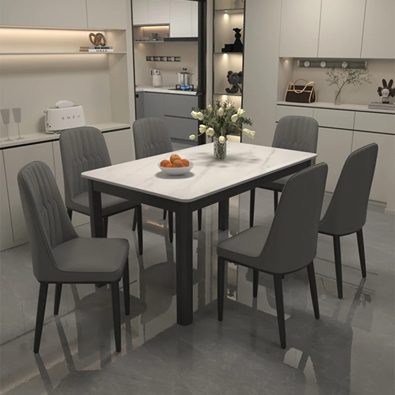 Mesas de Comedor con detalles impermeables, diseño funcional, mesas de Comedor pequeñas, Mesa Con Sillas modernas naturales, Comedor para el hogar