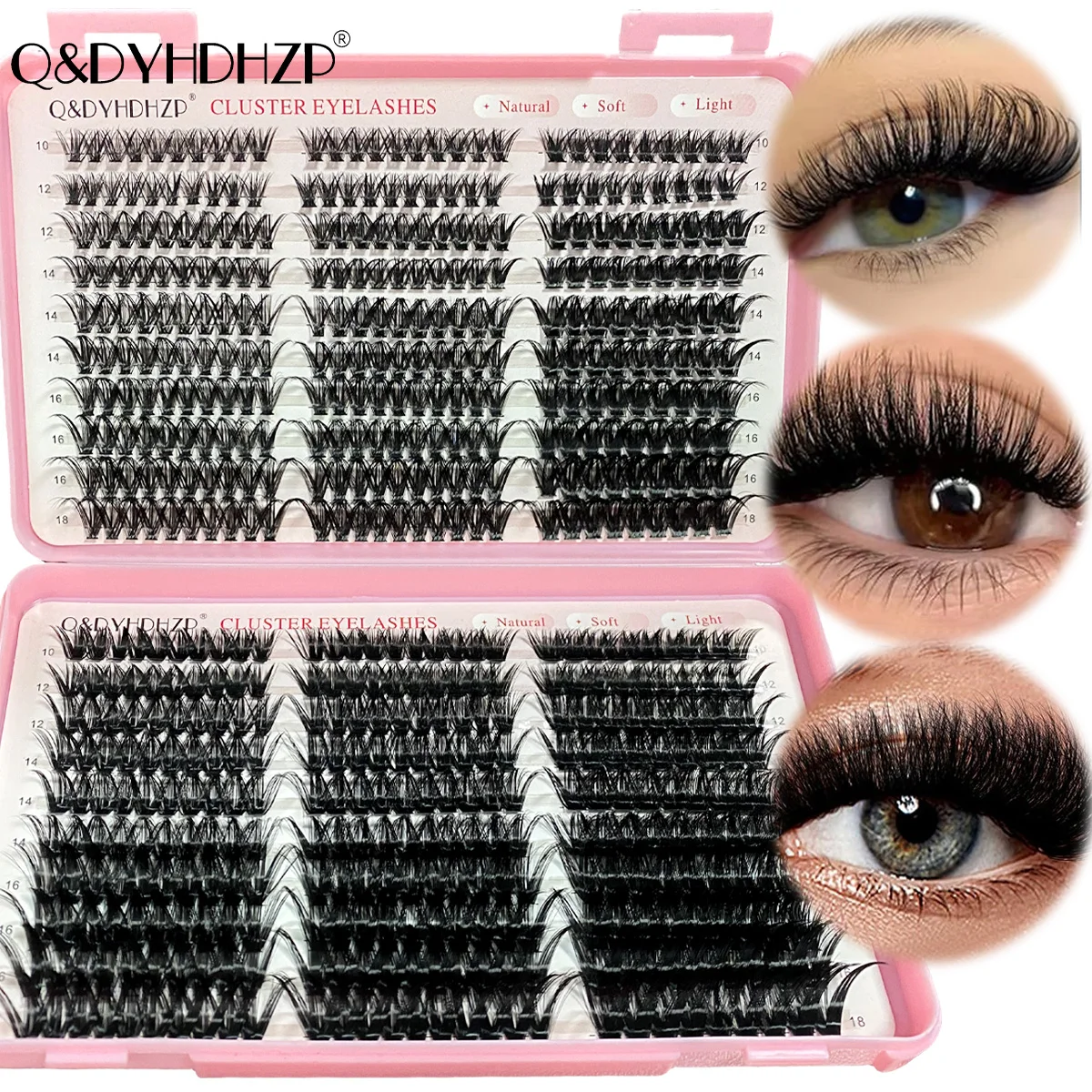 580P 120D Super Volume Wimpern-Cluster, große Packung, flauschige Faux-Nerz-Wimpern für DIY-Wimpernverlängerungen zu Hause, für den täglichen Gebrauch, Einzelwimpern