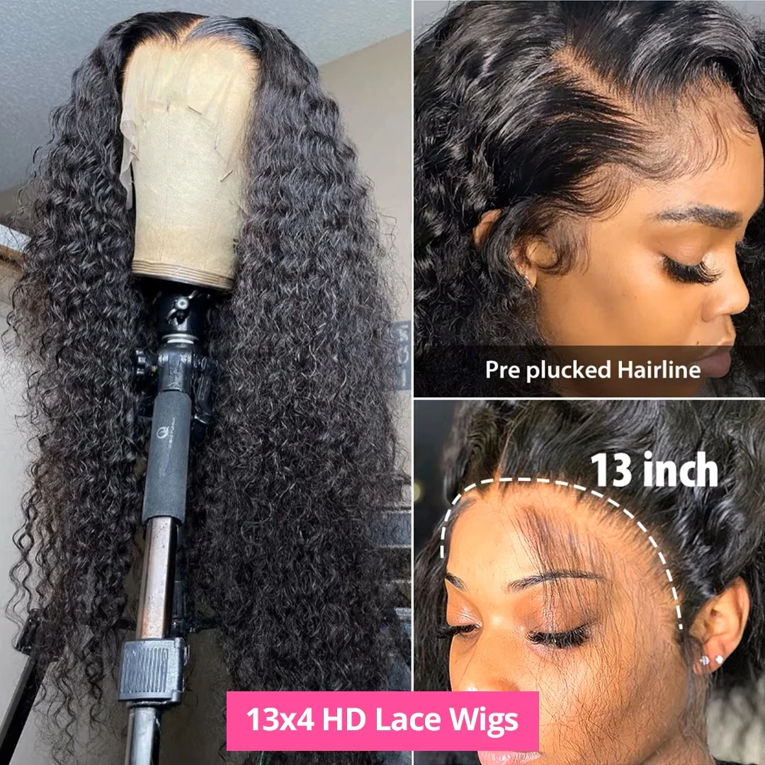 30 40 Inch Deep Wave Lace Front Wigs 13x6 Hd Lace Frontal Wig 13x4 Pre Plucked Wet And Wavy Brazilian Human Hair Wigs For Women image 3