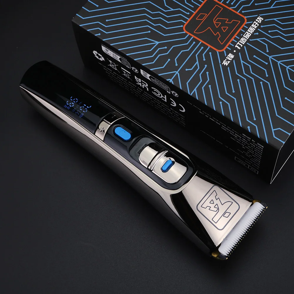 Xuanfeng-LEDディスプレイ付き電気バリカン、家庭用またはサロン用の3レベルの調整レベル、ヘアカット