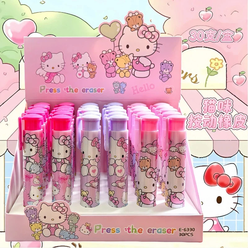 

30/36 шт. милых ластиков Kt Kuromi для студентов, для стирания без следов и крошек, канцелярский подарок