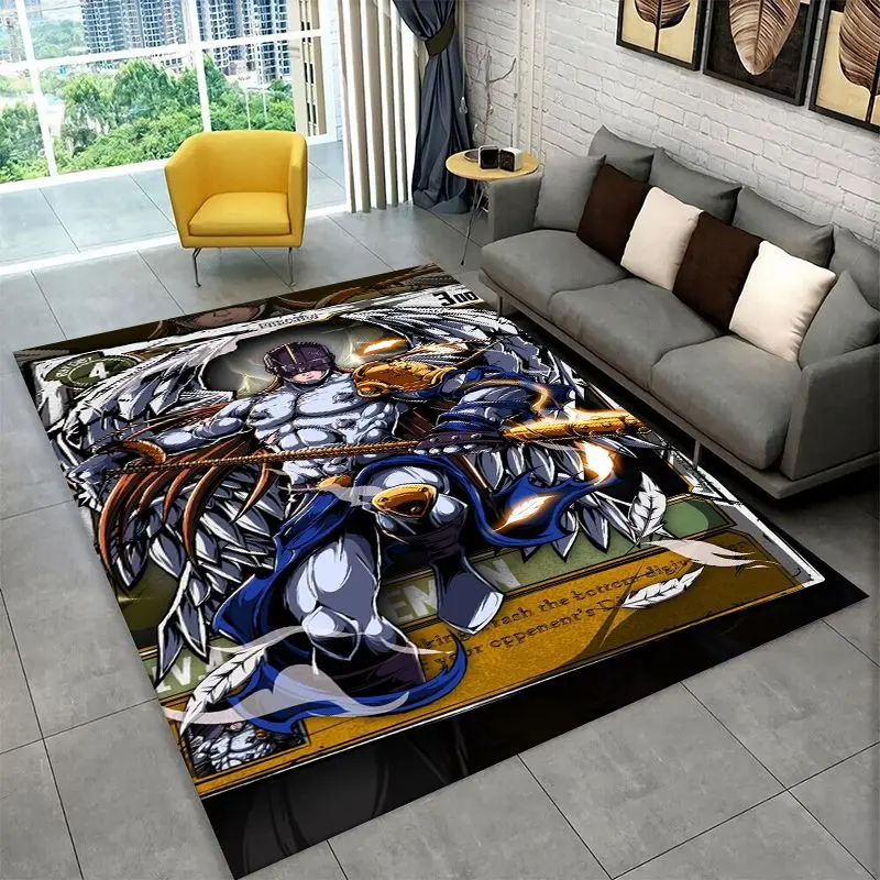 Digimon Adventure Angewomon Agumon Cartoon Carpet Rug for Bedroom Living Room Sofa Doormat Home Decor,Kid Area Rug Non-slip