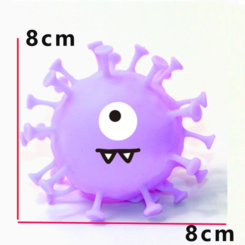 Cartoon Decompression Ball Air Decompression Ball Pinch Ball Virus Decompression Toy Set for Adult Kids Relieve Stress Gift Toys