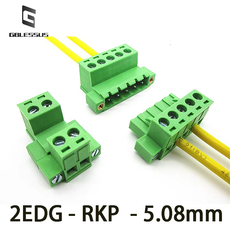 2EDGRKP-5.08mm Terminal Quick Connector Plug-in Type 2Pin-11Pin Welding-free Butt-in Guide Rail Installation Copper