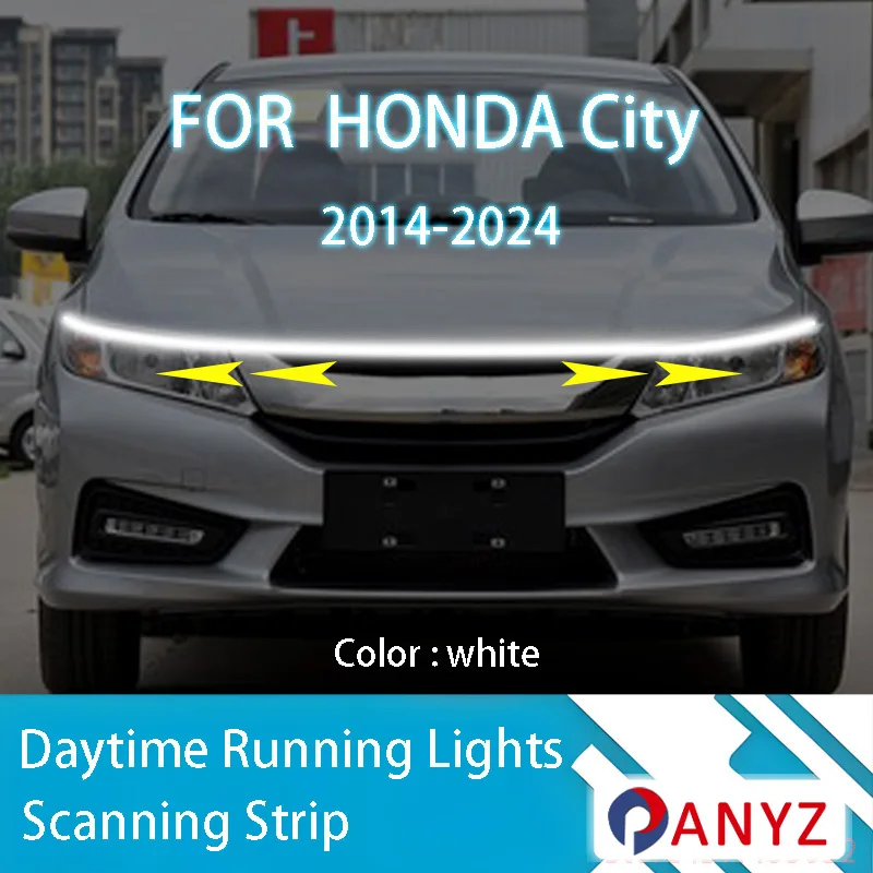 

FOR HONDA City 2014-2024 New upgrade LED Daytime Running Light Scan Starting Car Hood DRL Guide Decorative Ambient Lamp 12V