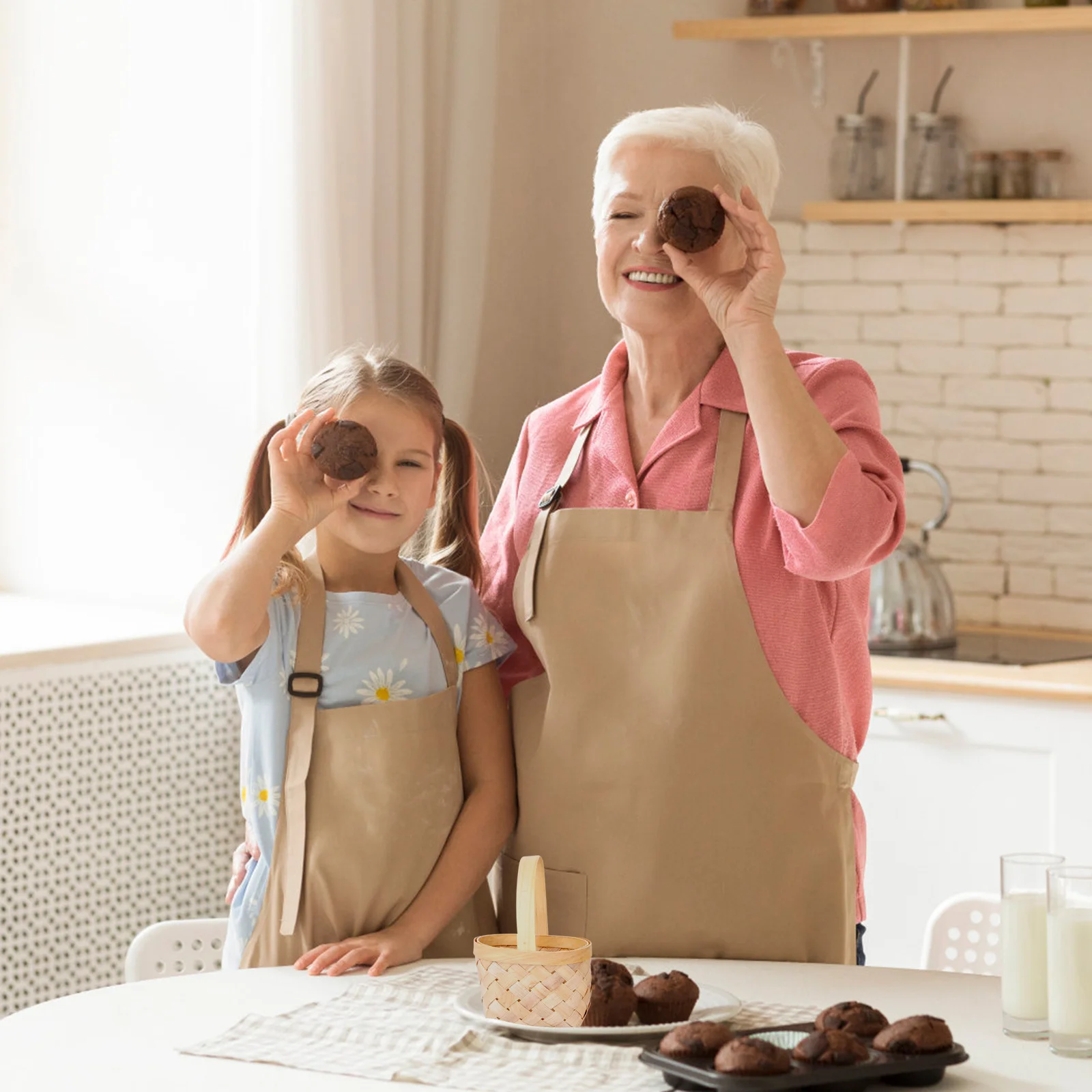 3 قطع سلة خشبية صغيرة منسوجة يدويًا للأطفال للعب في المنزل مجموعة هدايا سلة إبداعية لعبة أطفال