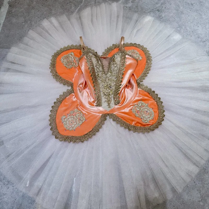 

Ballet Orange Ballet Performance Skirt Long Dress Competition Dress Professional Customization
