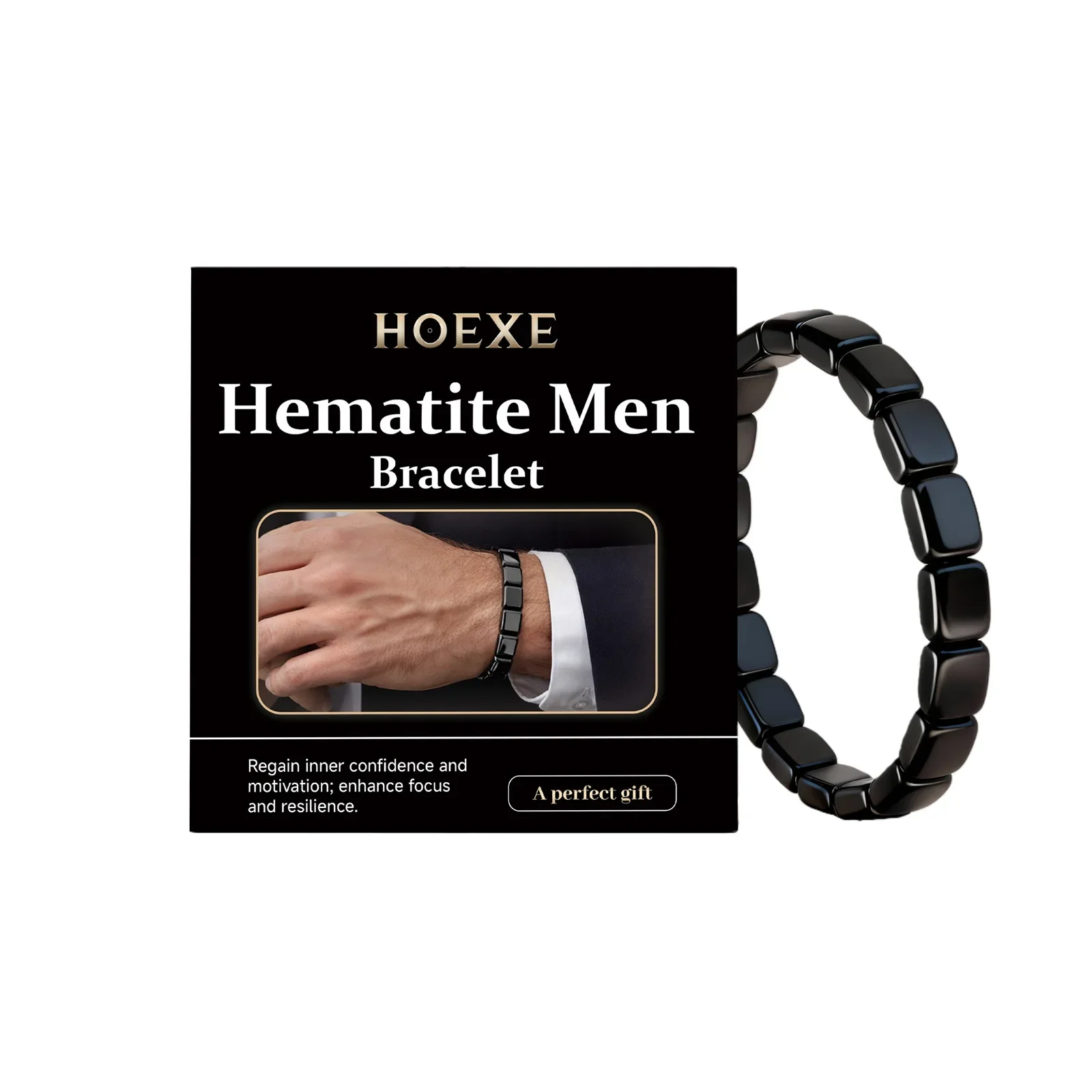 Hematite Men's Bracelet: Everyday Work and Date Accessory, Low-Key Jewelry, Versatile and Minimalist Wristwear yyds