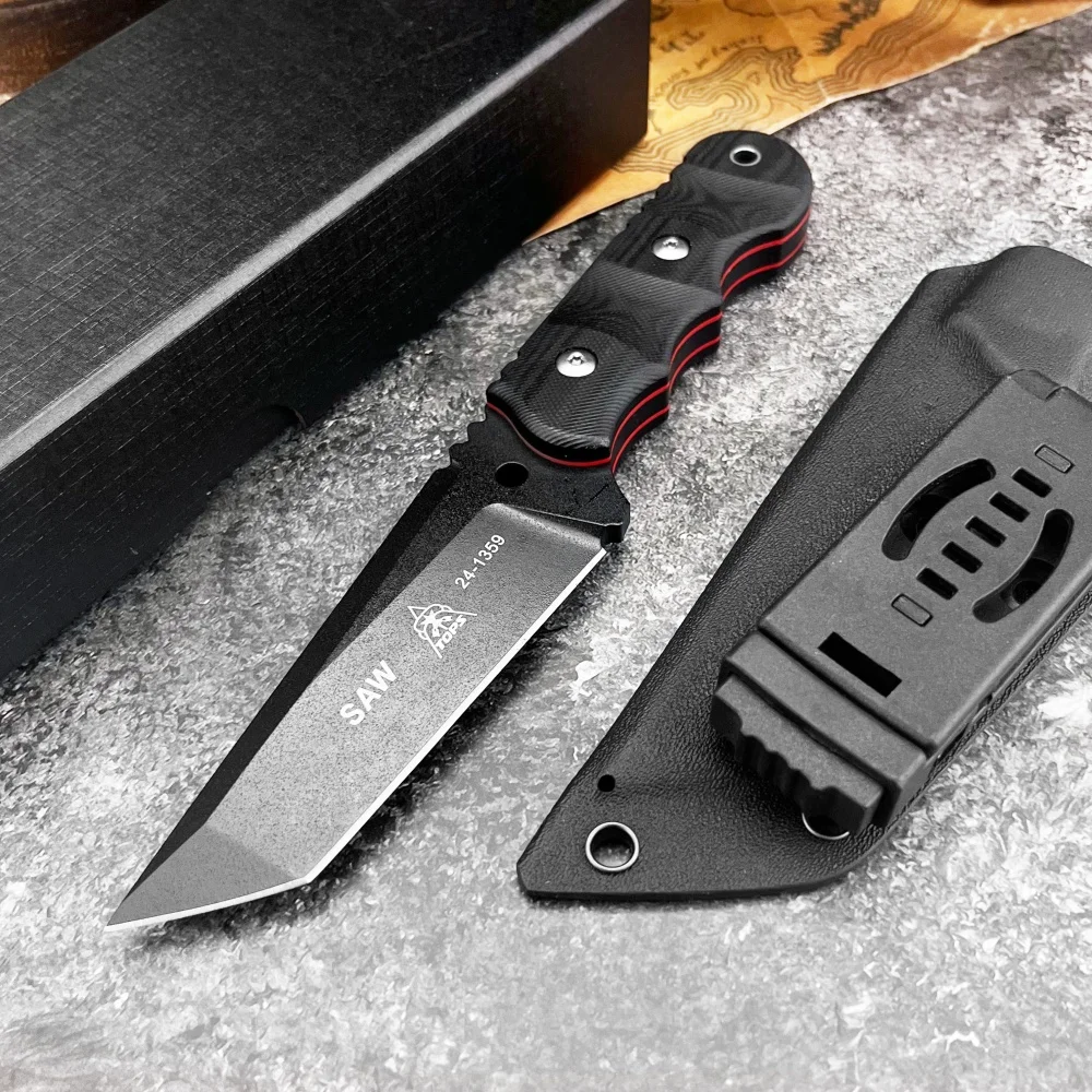 

TOPS Tactical Fixed Blade Knife with Sheath 8Cr13Mov Blade Sharp Cutting Rescue Survival Knife Portable Camping Outdoor Knife