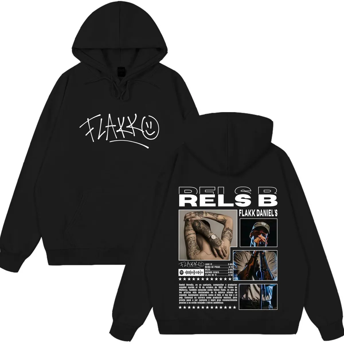 Sudadera con Capucha con Gráficos del Álbum Skinny Flakk del Rapero RELS, Sudadera Holgada de Gran Tamaño con Mangas Largas para Hombre y Mujer, Estilo Hip-Hop