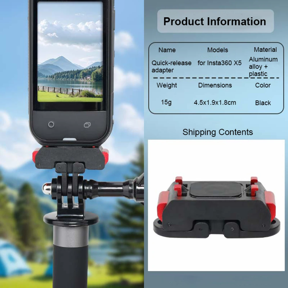 

Camera Magnetic Quick Release Adapter Mount for insta360 X5 Camera Aluminum + plastic Camera Stand Mount Adapter for insta360 X5