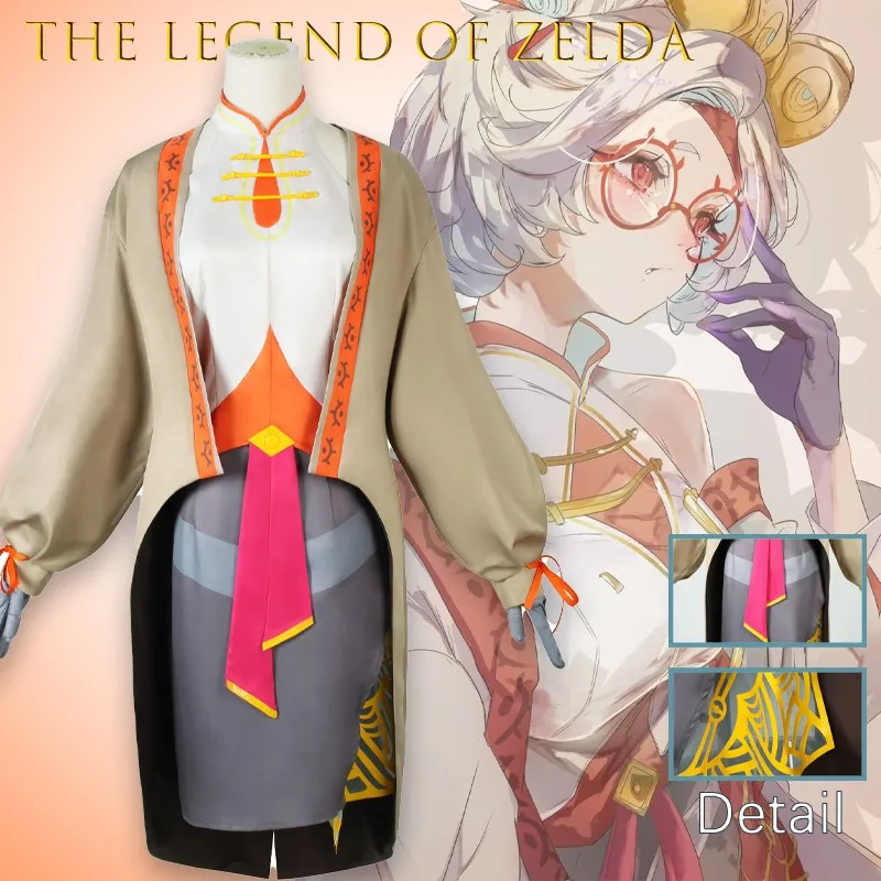 ‌Ze lda Tears of the Kingdom Purah Cosplay Costume Link Game Character Outfit Anime Role Halloween Party Girls  Women Dress Cos