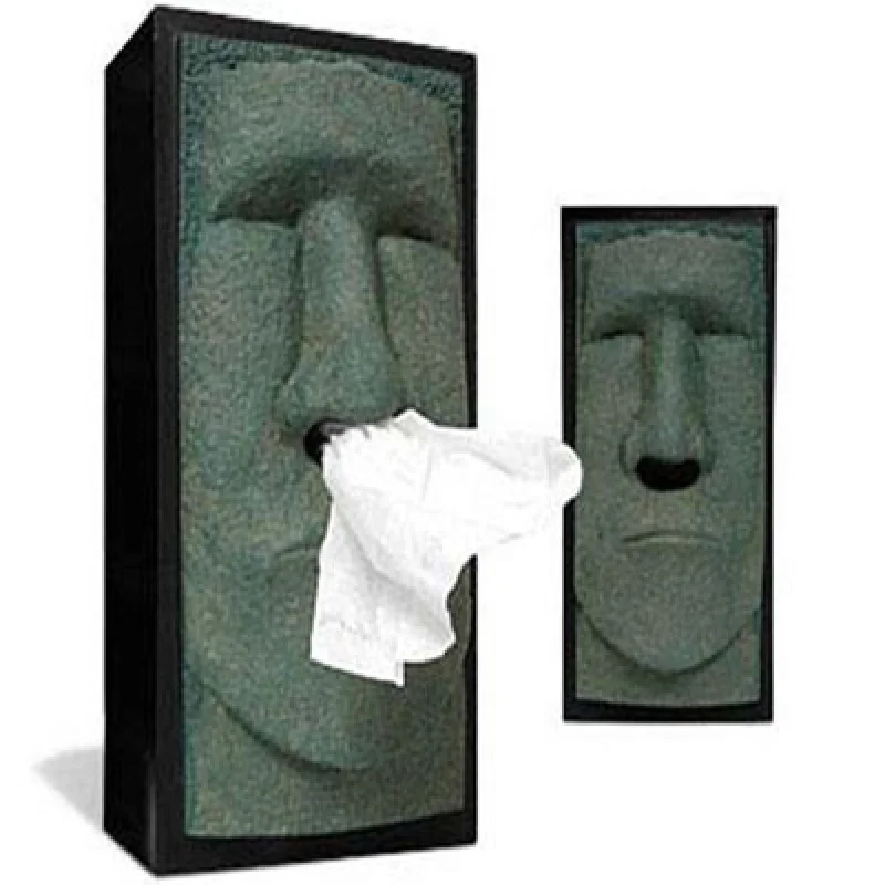 Easter Island Stone Statue Tissue Box Household Tissue Dispenser 3d3d Paper Extraction Box Creative Stone Portrait Personality T