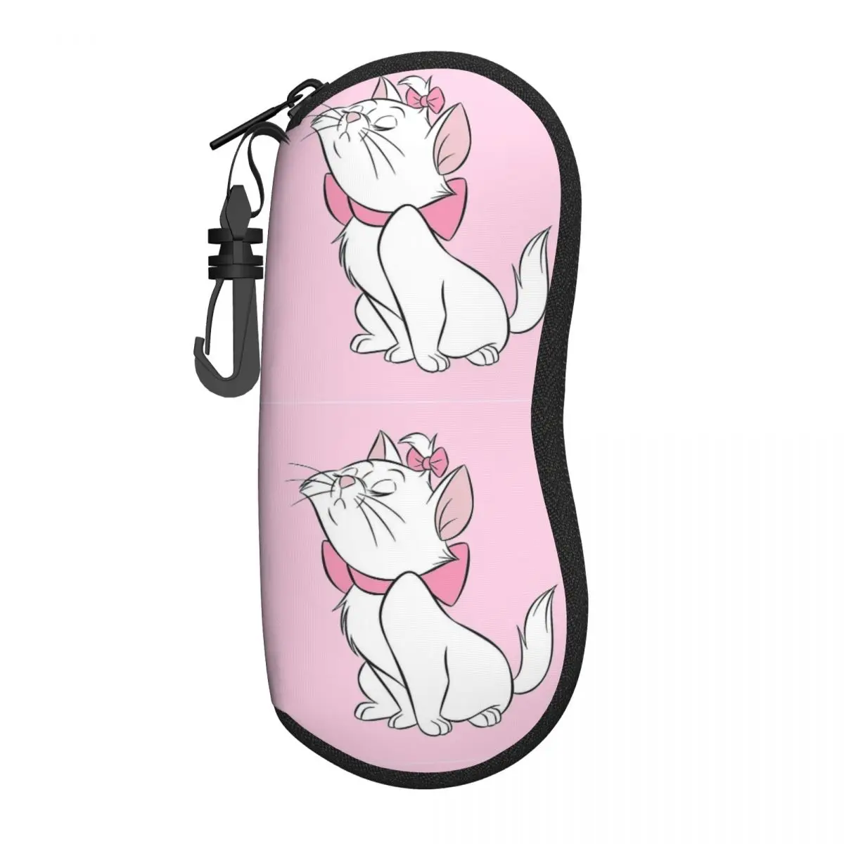 Marie Cat Cute From Aristocats Glasses Case Unisex Lightweight Zipper Eyewear Box Gift Eyeglasses Box