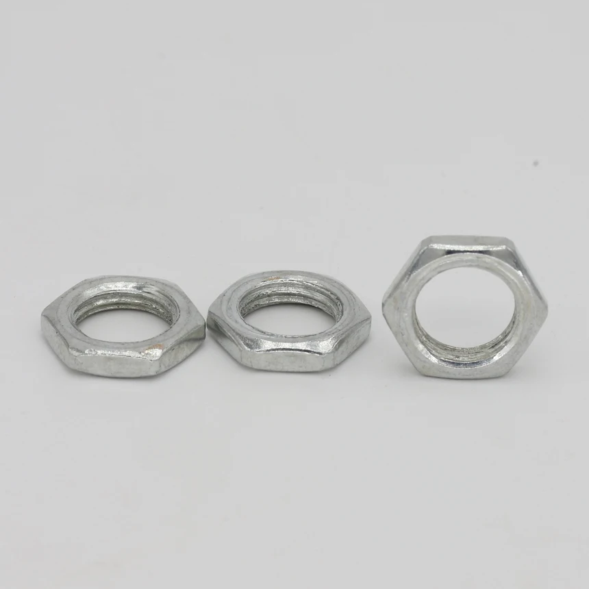 60pcs M10 M10*0.75*3 M10x0.75x3 ID*Pitch*Thickness White Zinc Plating Galvanized Carbon Steel Fine Thread Hex Hexagon Thin Nut