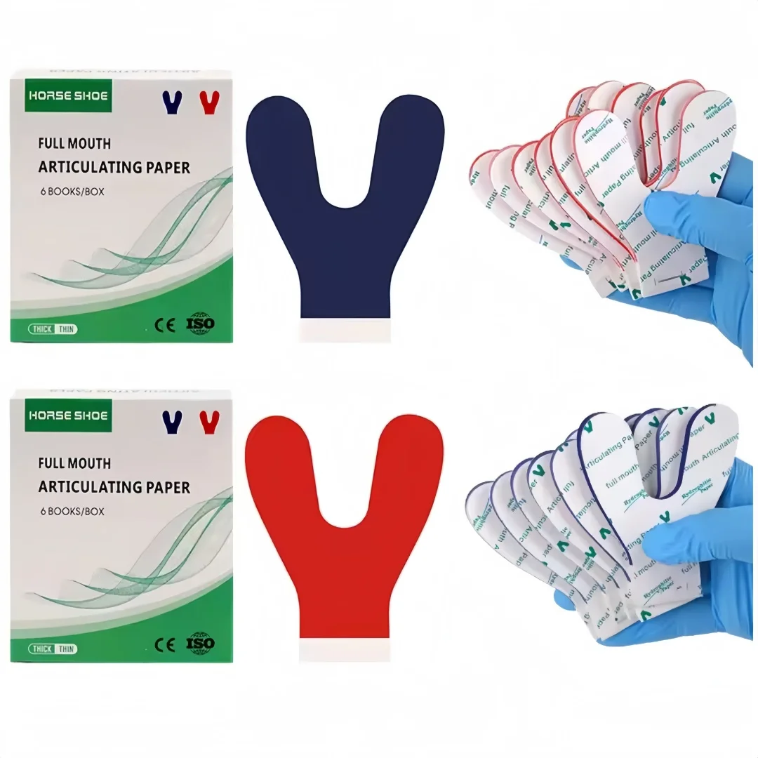 

120 шт., стоматологическая артикуляционная бумага, 100 мкм, Y-образная двусторонняя окклюзионная бумага, полный рот, бумага для укуса зубов, инструмент для осмотра полости рта