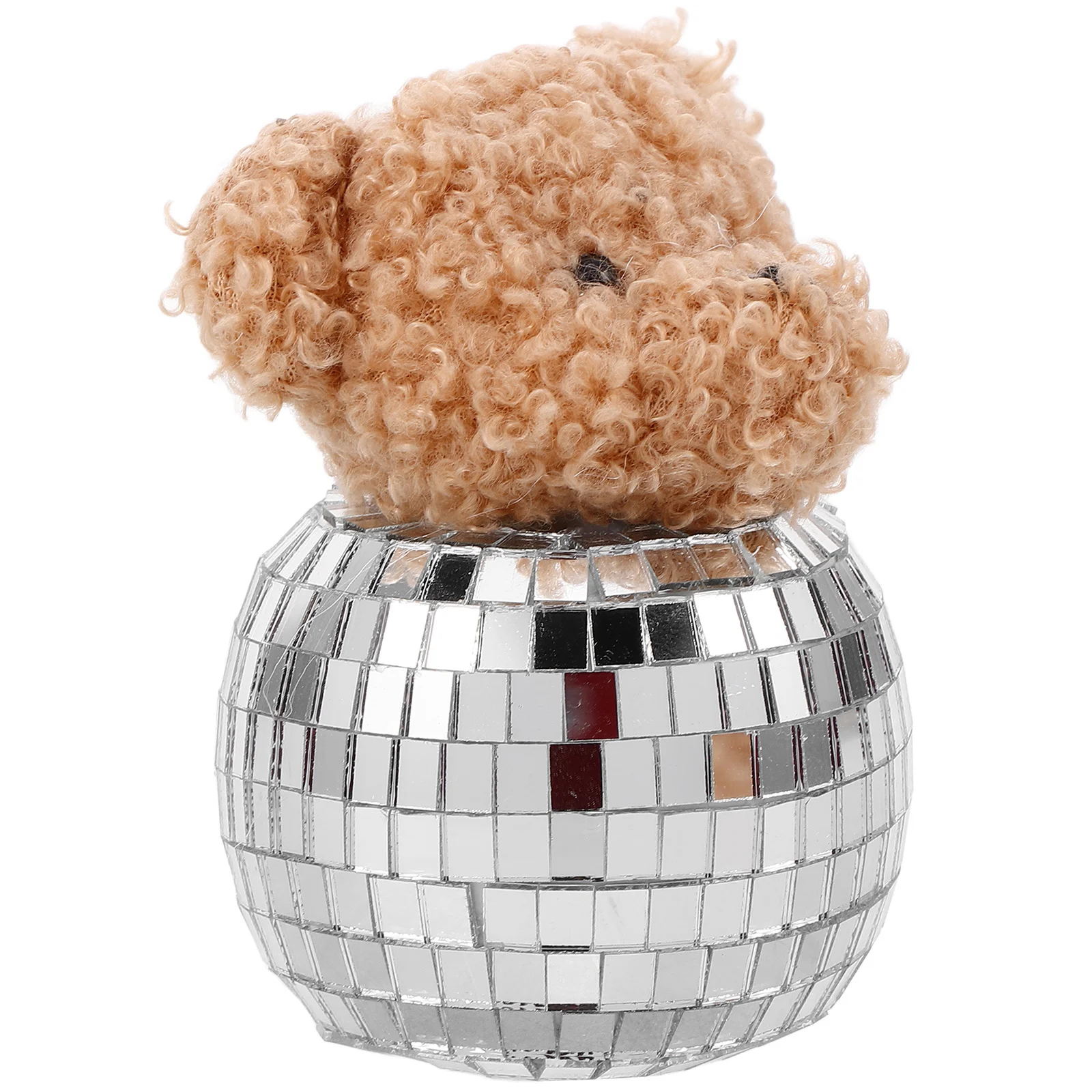 

Disco Mirror Bear Glass Ball Reflective Decorative Animal Home Party Table Decoration Retro Tabletop Ornament Lighting Effect