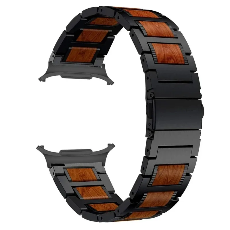 

Ремешок из палисандра и металла для Samsung Galaxy Watch 8-7 Ultra 47 мм, браслет из нержавеющей стали для Galaxy Watch Ultra 2025 47 мм