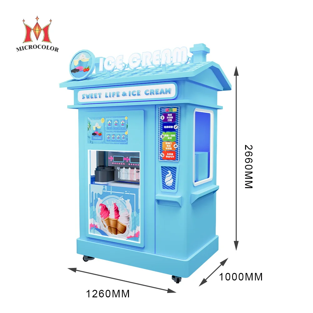 Commerical Mobile Ice Cream Vending Machines Robot Maker Automatic Softy Ice Cream Machine For Ready-made Ice Cream